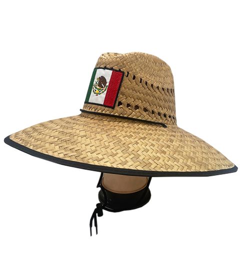 100 Wholesale Mexico Straw Hat Mex Flag Style - at