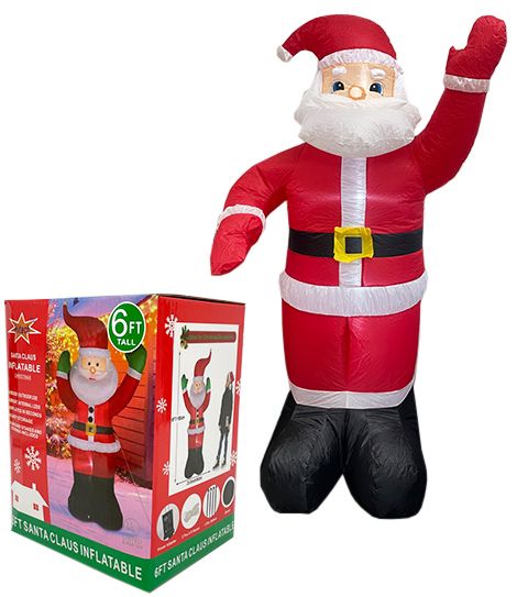 18 Pieces of 6ft Santa Claus Inflatable W Led Light