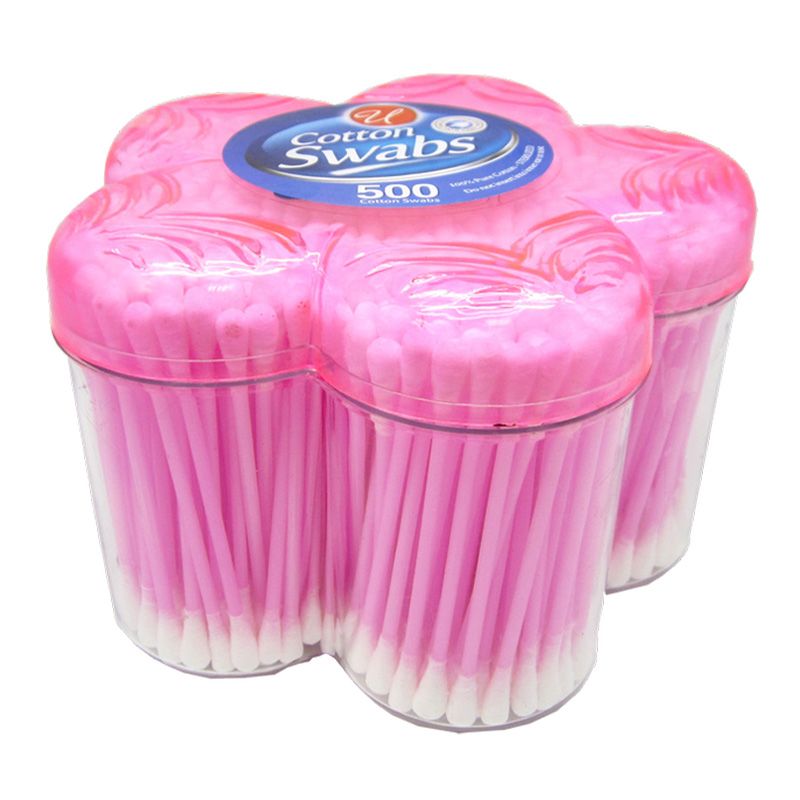 48 Pieces of 500 Cotton Swabs Ps Box Flower 18gm