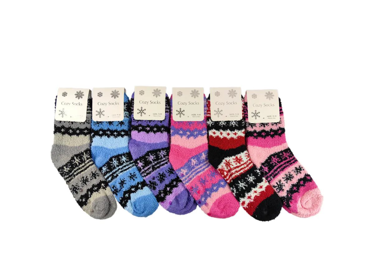 12 Pieces of Woman Assorted Color Fuzzy Sock