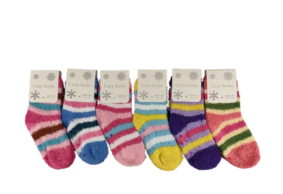 12 Pieces of Woman Striped Fuzzy Sock