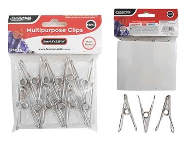 96 Pieces of 12-Piece Multipurpose Clips In Silver