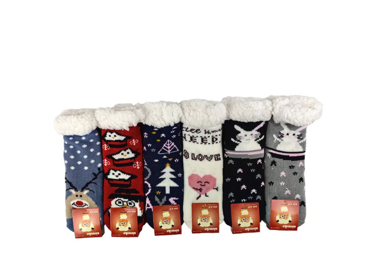 12 Pieces of Woman Sock Slippers Assorted Design