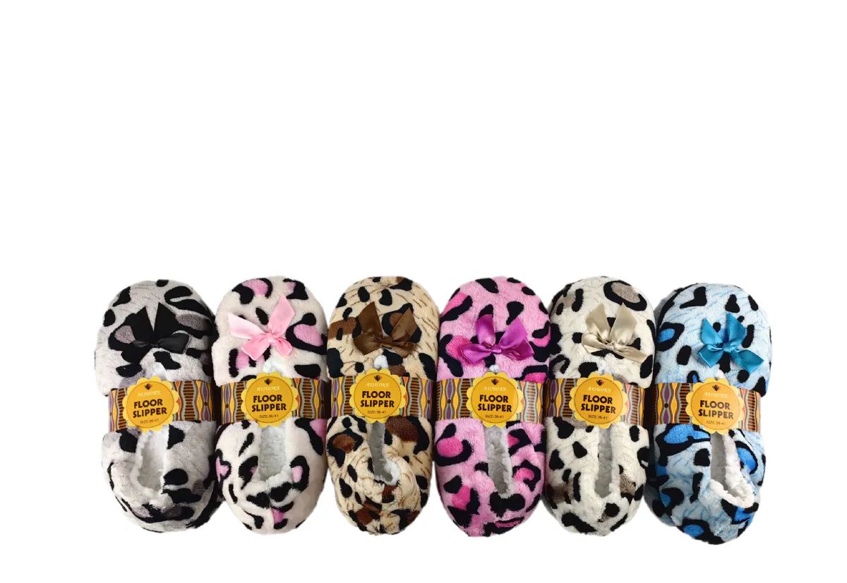 12 Pieces of Woman Sock Slippers Animal Print Design