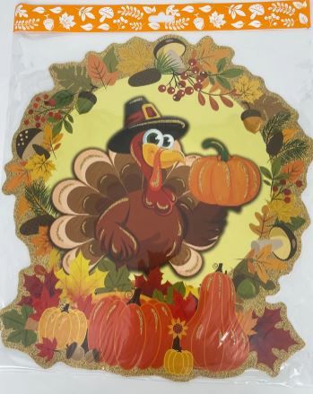 36 Pieces of Thanksgiving Window Cling