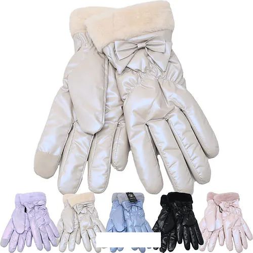 12 Pieces Women's Winter Gloves Glossy Fashion Gloves Fur - Fuzzy Gloves