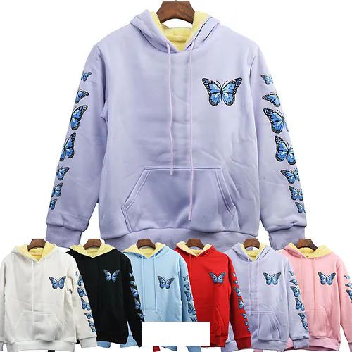 12 Pieces of S.christina Women's Hoodie Fur Lining Butterfly Print S/m