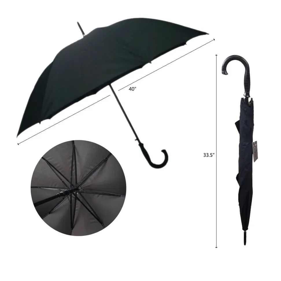 48 Pieces of 48 Wholesale 40" Black Umbrella - Wholesale Sock Deals