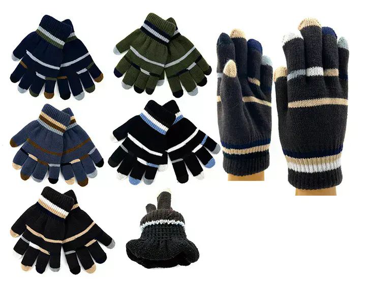 24 Pieces of Kids Striped Winter Gloves