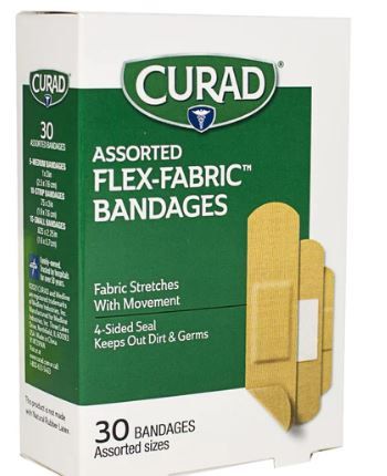 4 Pieces of Curad Flex Fabric Bandages - Box Of 30