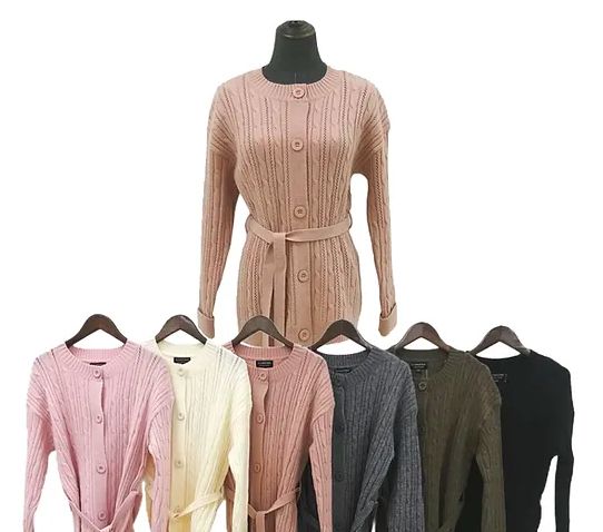 12 Pieces of Knitted Button Down Long Cardigan