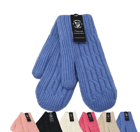 12 Pieces of Women's Winter Mittens Fur Lining
