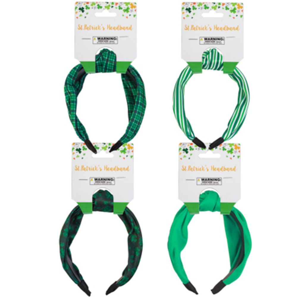 24 pieces of Headband St Patricks Ladies Knot Style 4ast Barbell Hdr