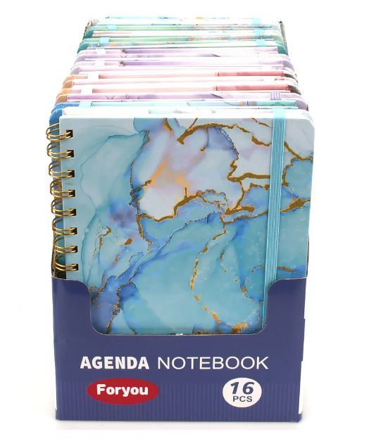 16 Pieces of Marble Printed Agenda Notebook
