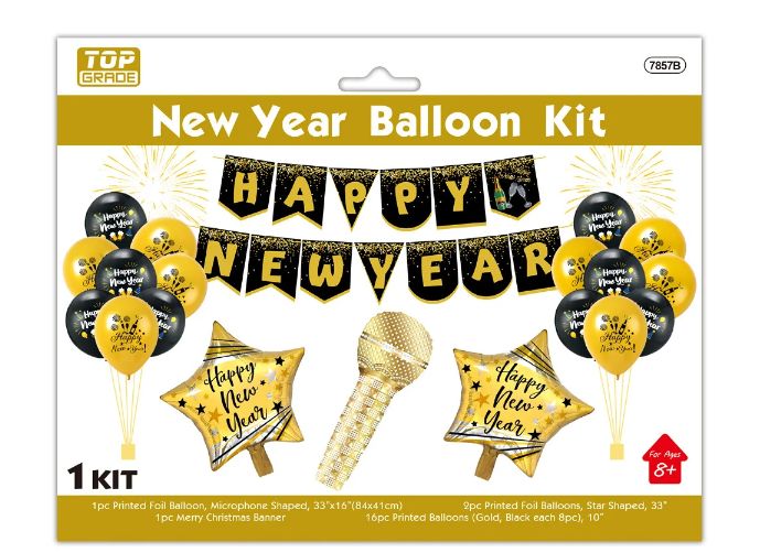24 Pieces of Happy New Year Balloon Kit