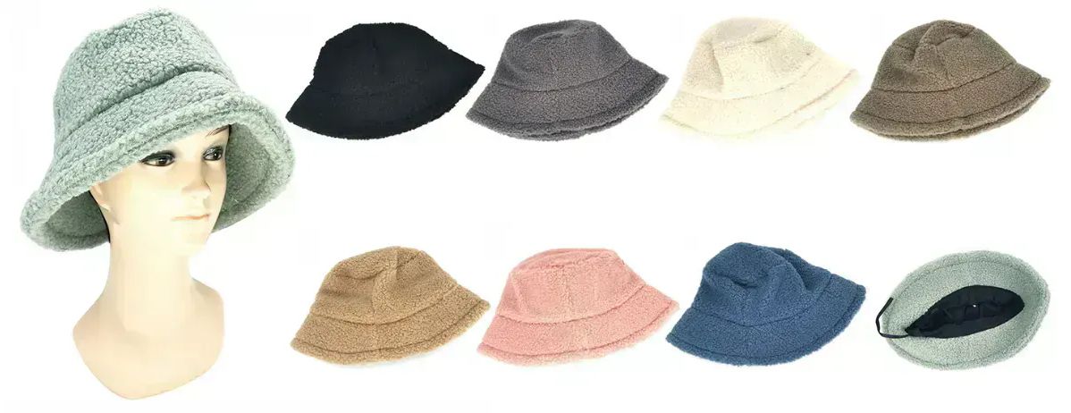 48 Pieces Winter Plush Bucket Hats Faux Fur Bucket Hat - Bucket Hats