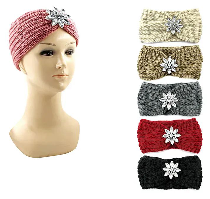 24 Pairs Womens Knit Headband With Star - Headbands