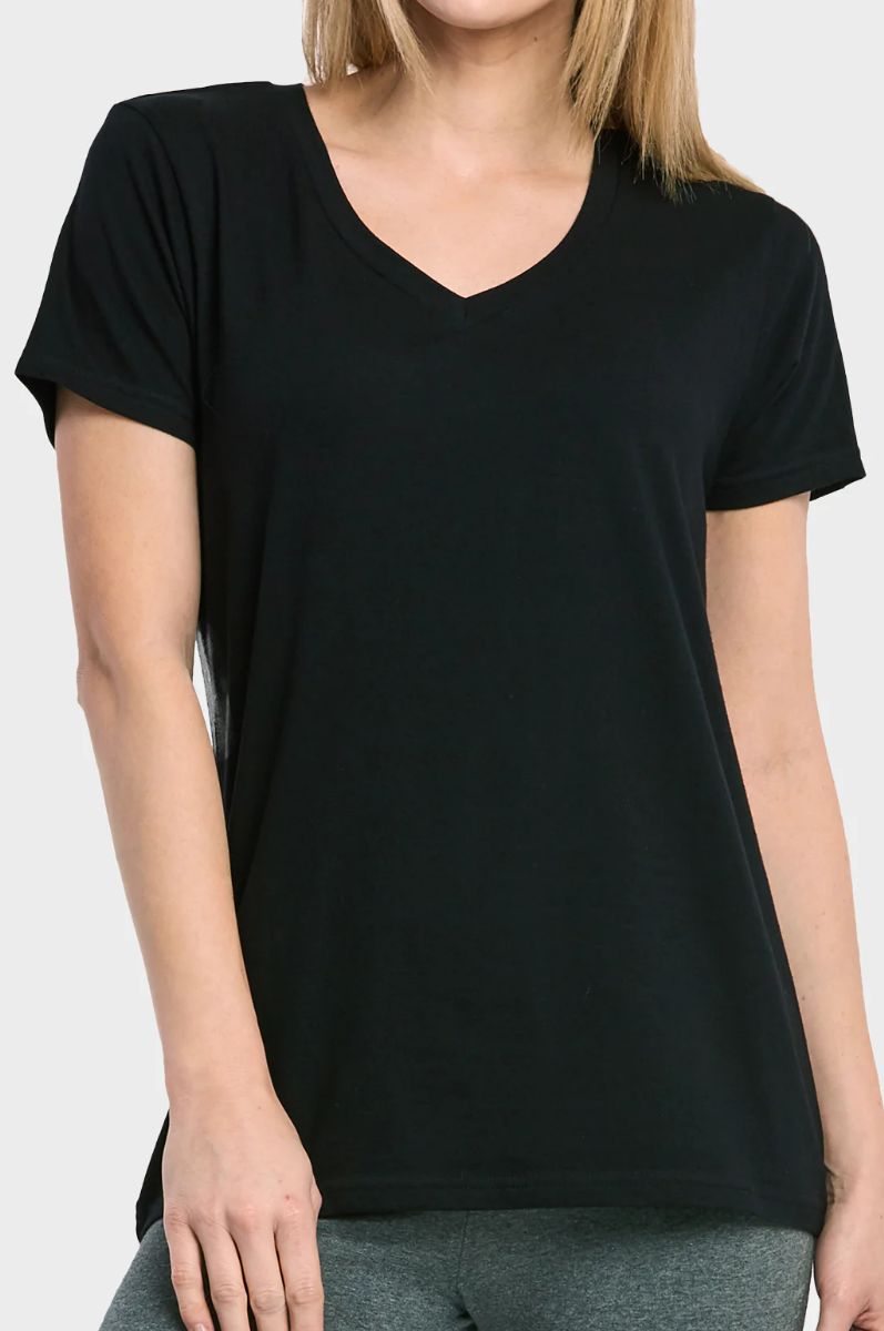 144 Wholesale Sofra Ladies Classic Fit V Neck T-Shirt