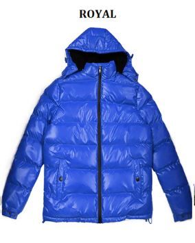 12 Wholesale Men's Fashion Shiny Jacket With Sherpa Lining In Royal (pack A: S-Xl)