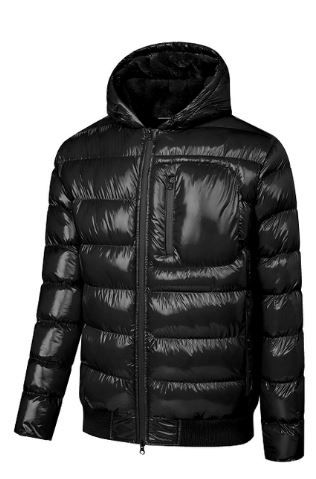 12 Pieces Men's Fashion Shiny Jacket With Fur Lining In Black (pack B: M-3xl) - Mens Jackets