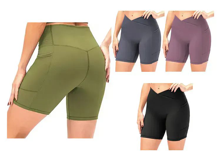 36 Pairs of Womens Assorted Yoga Shorts With Pockets