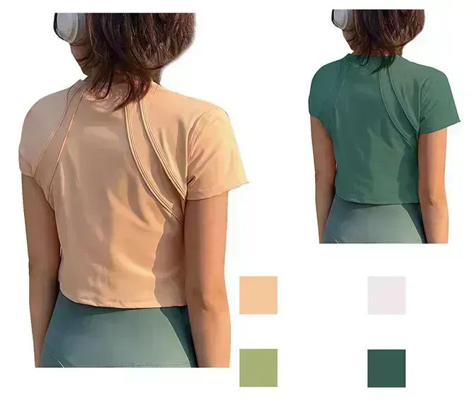 36 Wholesale Womens Assorted Ribbed Short Sleeve Workout Yoga Shirt
