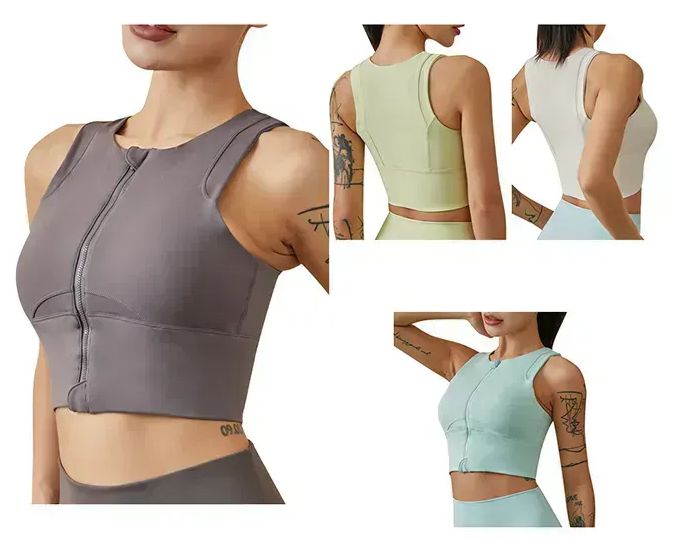 36 Pairs of Womens Assorted Sleeveless Zip Up Workout Yoga Tank Top