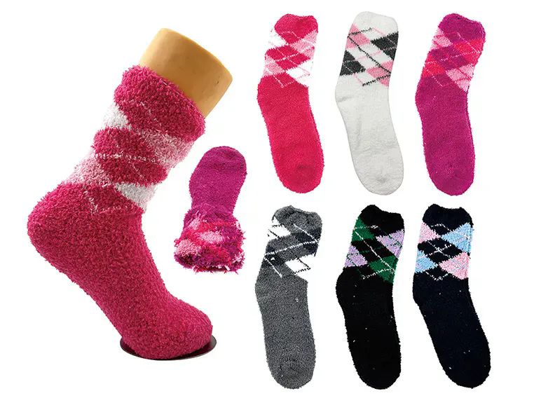 36 Pairs of Ladies Assorted Fuzzy Socks