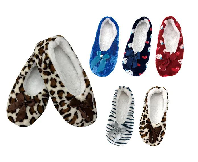36 Pairs of Assorted Slipper Fuzzy Lined Interior