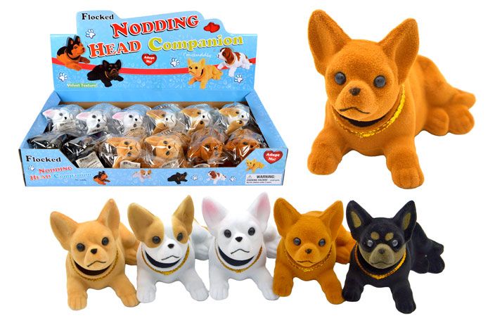 12 Pieces Assorted Bobble Head Chihuahua Dog - Novelty Toys