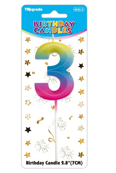 24 Pieces of #3 Glow In The Dark Birthday Candle
