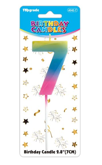 24 Wholesale #7 Glow In The Dark Birthday Candle