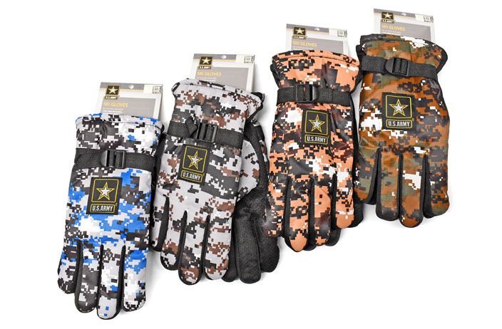 12 Wholesale Ski Gloves (camo)