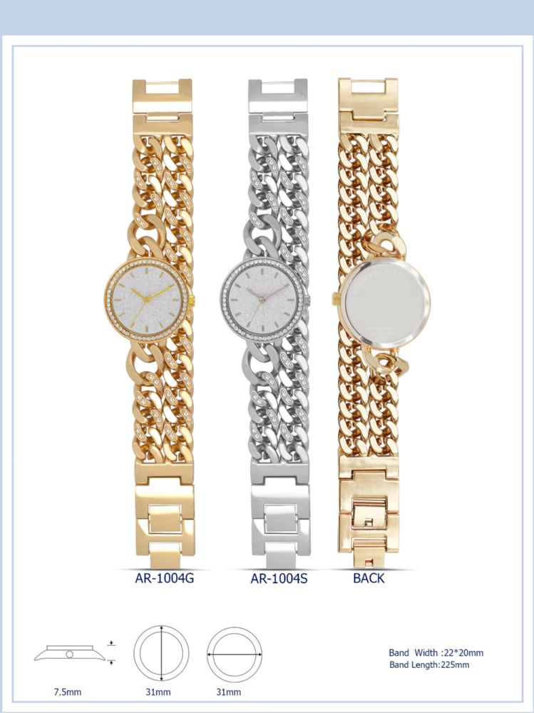 12 pieces of Ladies Watch - AR-1004G assorted colors