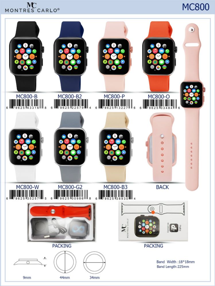 12 Wholesale Digital Watch - MC800-O assorted colors