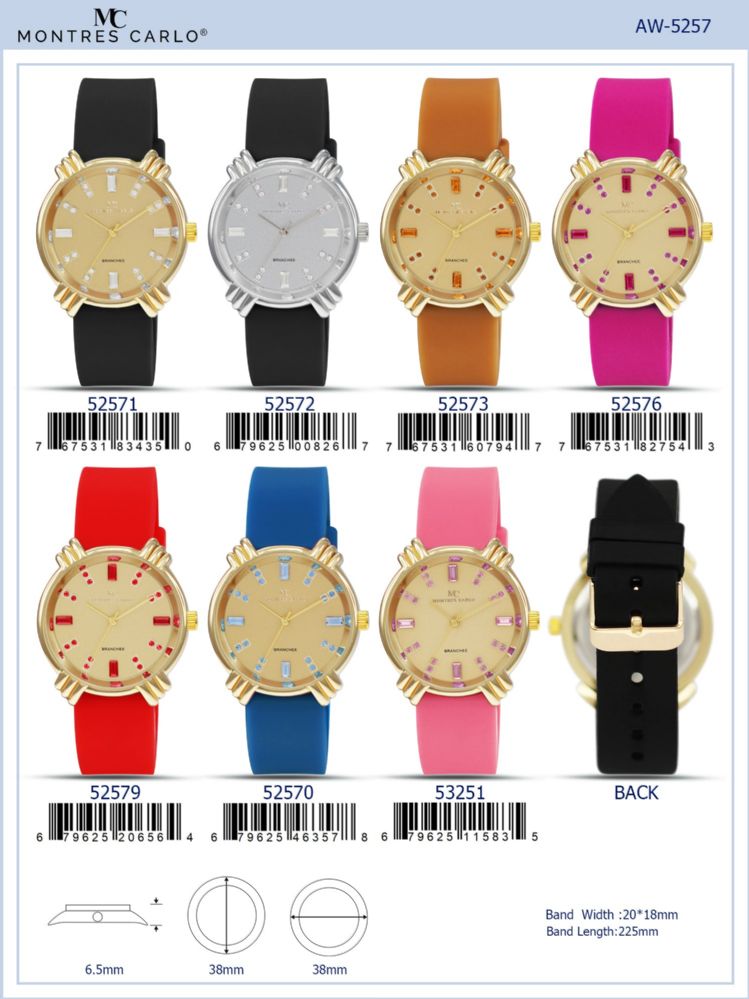 12 Wholesale Ladies Watch - 53271 assorted colors