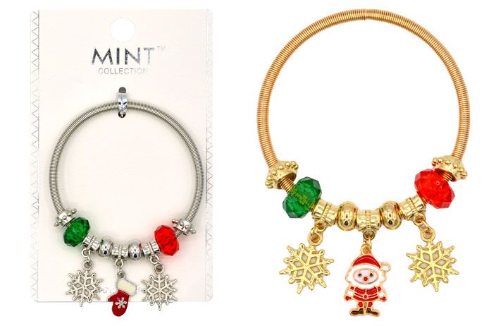 12 Pieces Charm Bracelet (assorted Christmas) - Bracelets