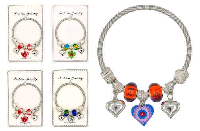 12 Pieces of Charm Bracelet (hearts)