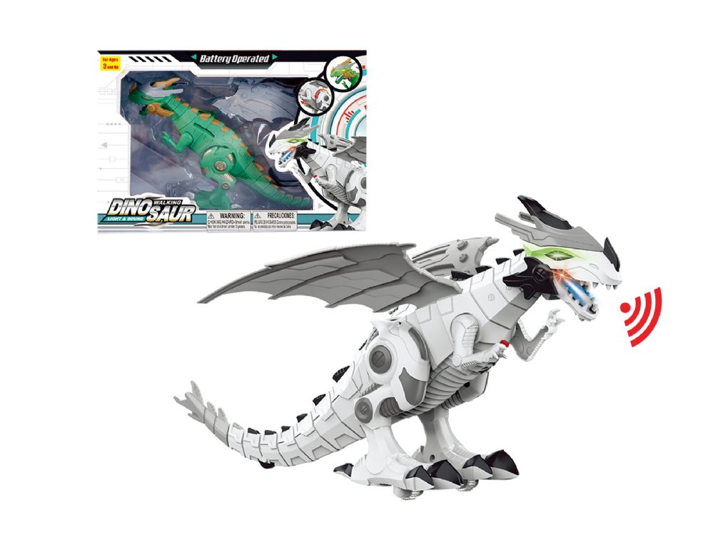 18 pieces 14 B O Dino Robot With Wings Play Set With Light 2 Asstd. Colors Animals Reptiles at alltimetrading
