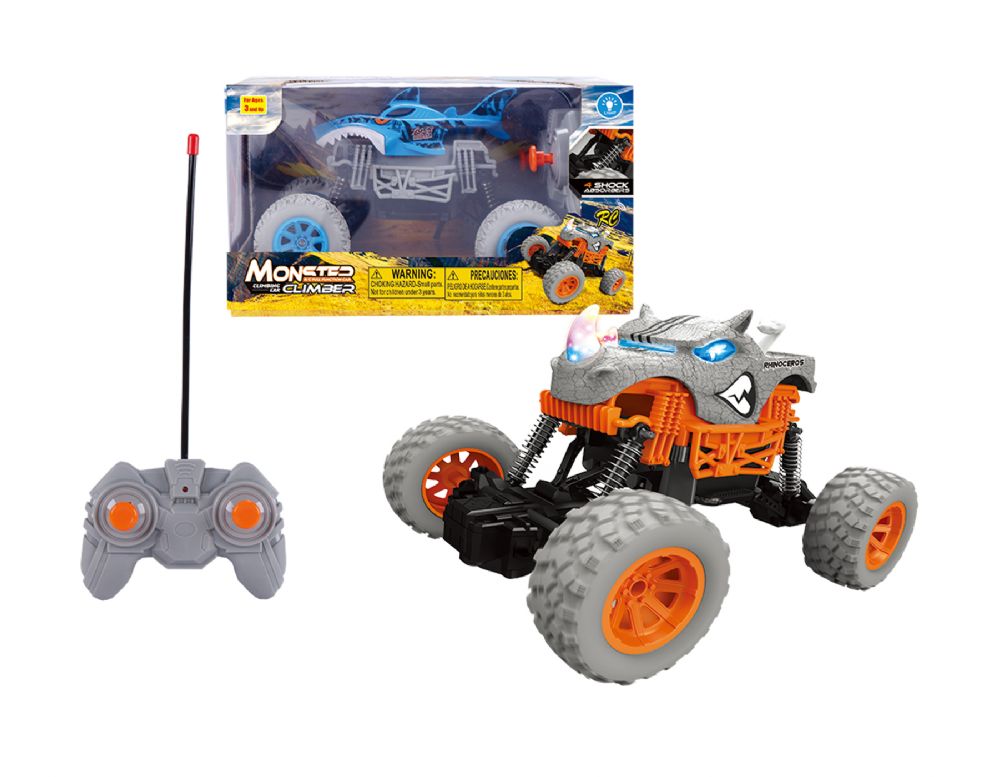24 Wholesale 7.5" Remote Control Dino & Shark Monster Truck With Light (2 Asstd. Styles)