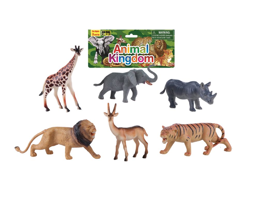 48 Wholesale 4 - 7" Jungle Animals Play Set (6 Pcs Set)