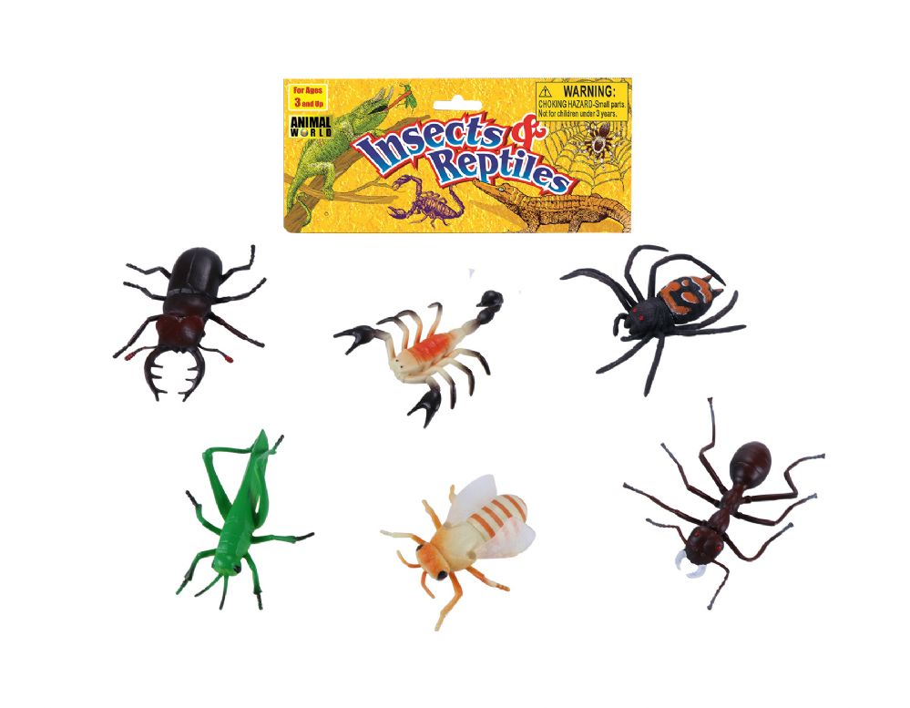 48 pieces of 4" & 6" Insects & Reptiles 6 Pcs Play Set