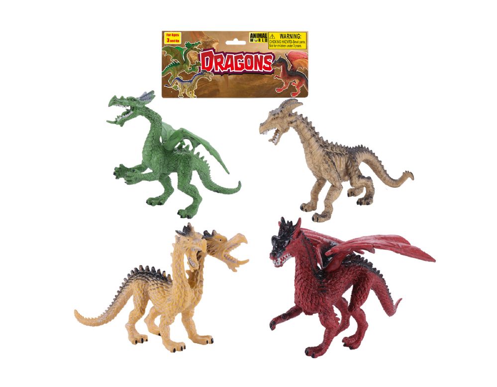 48 Wholesale 6 7" Dragons Play Set (4 Pcs Set) Large Size at