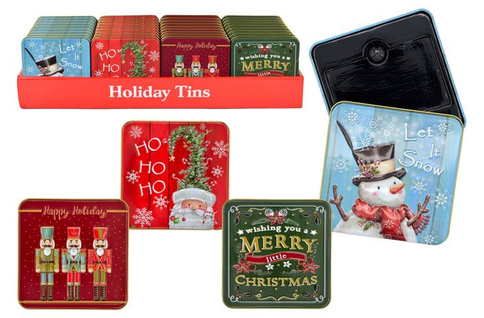 36 Wholesale Christmas Gift Card Tin (embossed)
