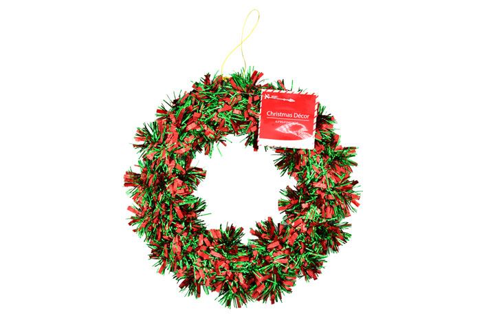 12 Wholesale Christmas Tinsel Wall Decor (wreath) (10")