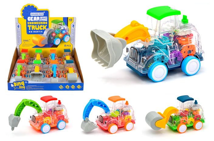 8 Pieces Construction Truck With Gears And Lights - Cars, Planes, Trains & Bikes