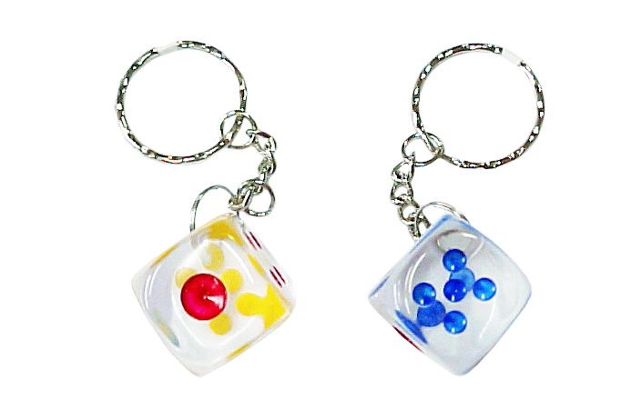 12 Pieces of Dice Keychain (transparent)