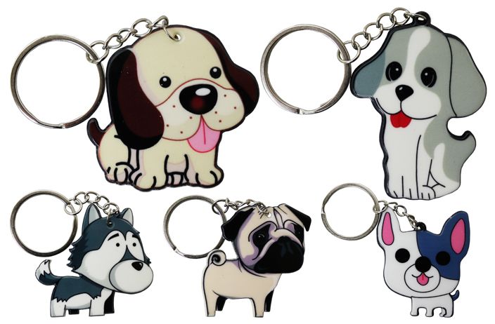 12 Pieces of Dog Keychain (acrylic)
