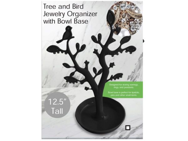 12 Wholesale 12.5 In Tree And Bird Jewelry Organizer With Bowl Base