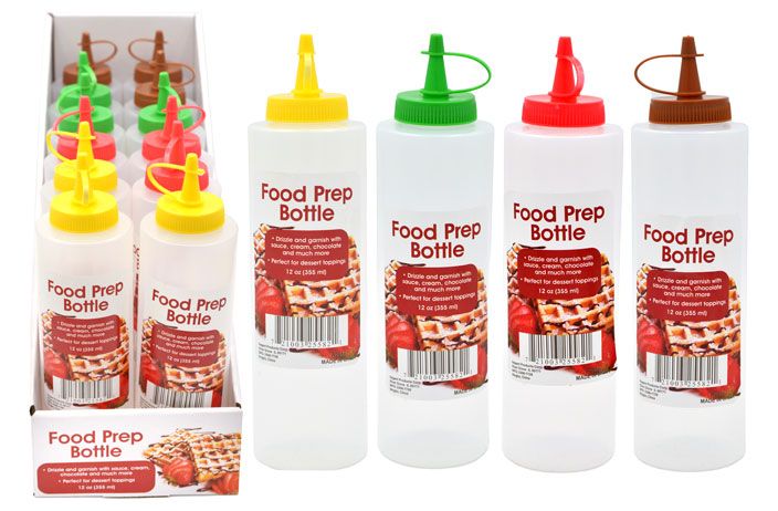 24 Wholesale Food Prep Bottle (12 Oz.)